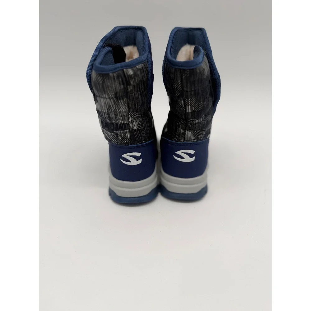 HobiBear Kids Blue Camo Winter Snow Boots Lined Size 12.5 Little Kids